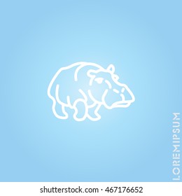 Web line icon. Hippo; wild animals