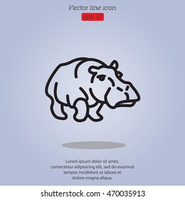 Web line icon. Hippo; wild animals