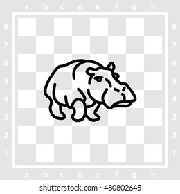 Web line icon. Hippo; wild animals