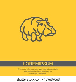 Web line icon. Hippo; wild animals