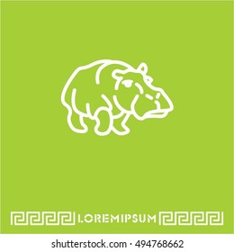 Web line icon. Hippo; wild animals