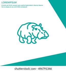 Web line icon. Hippo; wild animals