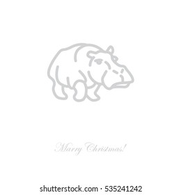 Web line icon. Hippo; wild animals