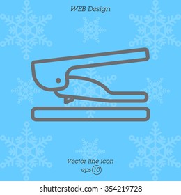 Web line icon. Hole puncher