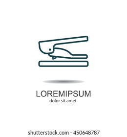Web line icon. Hole puncher