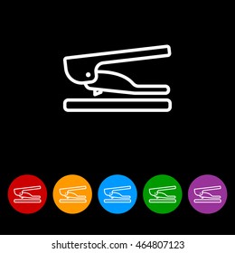 Web line icon. Hole puncher