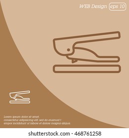 Web line icon. Hole puncher