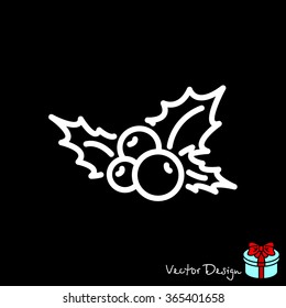 Web line icon. Holly berry, Christmas decorations and symbol