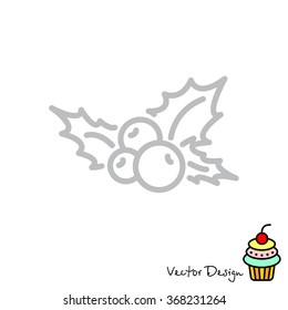 Web line icon. Holly berry, Christmas decorations and symbol