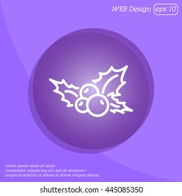 Web line icon. Holly berry, Christmas decorations and symbol