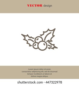 Web line icon. Holly berry, Christmas decorations and symbol