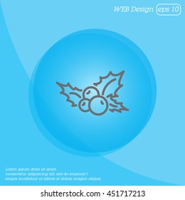 Web line icon. Holly berry, Christmas decorations and symbol