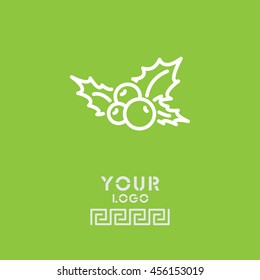 Web line icon. Holly berry, Christmas decorations and symbol
