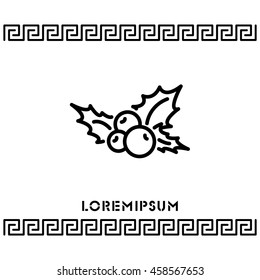 Web line icon. Holly berry, Christmas decorations and symbol