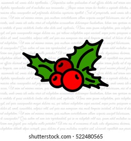 Web line icon. Holly berry, Christmas decorations and symbol