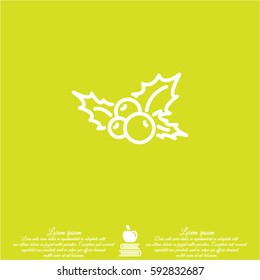 Web line icon. Holly berry, Christmas decorations and symbol