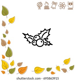 Web line icon. Holly berry, Christmas decorations and symbol