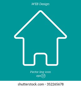 Web line icon. Home