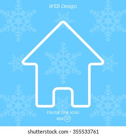 Web line icon. Home