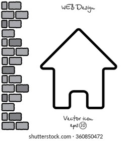 Web line icon. Home