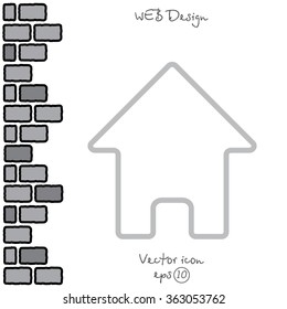 Web line icon. Home