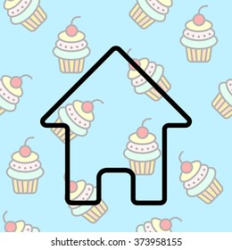 Web line icon. Home
