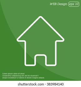 Web line icon. Home