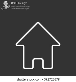 Web line icon. Home