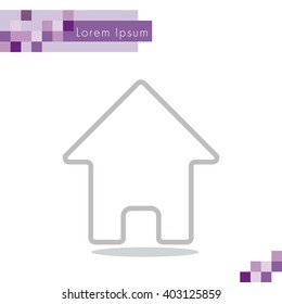 Web line icon. Home
