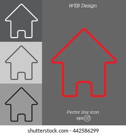 Web line icon. Home