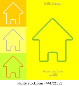 Web line icon. Home