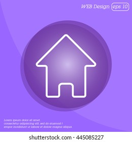 Web line icon. Home