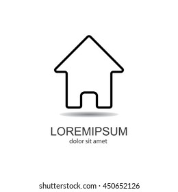 Web line icon. Home
