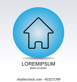 Web line icon. Home