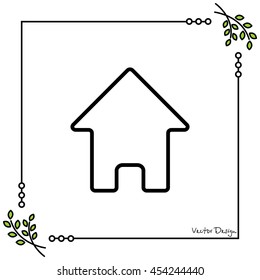 Web line icon. Home