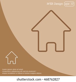 Web line icon. Home