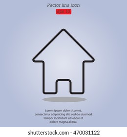 Web line icon. Home