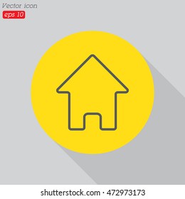 Web line icon. Home