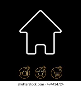 Web line icon. Home