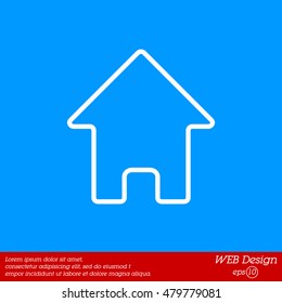 Web line icon. Home
