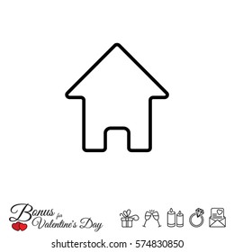 Web line icon. Home