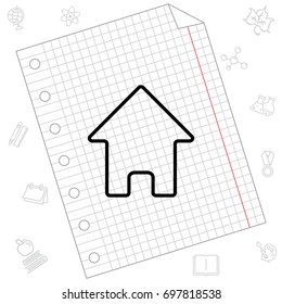 Web line icon. Home