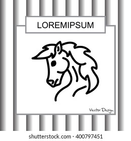 Web line icon. Horse; wild animals; livestock