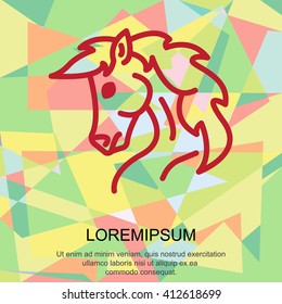 Web line icon. Horse; wild animals; livestock