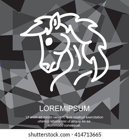 Web line icon. Horse; wild animals; livestock