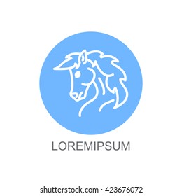 Web line icon. Horse; wild animals; livestock