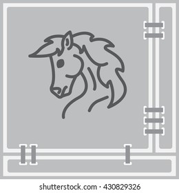 Web line icon. Horse; wild animals; livestock