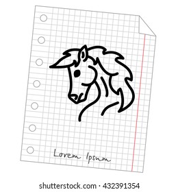 Web line icon. Horse; wild animals; livestock