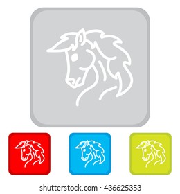 Web line icon. Horse; wild animals; livestock