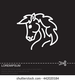 Web line icon. Horse; wild animals; livestock
